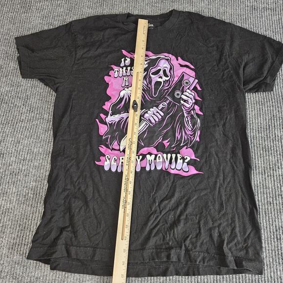 Ghost Face Scary Movie Shirt Mens Large Black Pink Horror Movie Graphic Tee - Picture 7 of 9